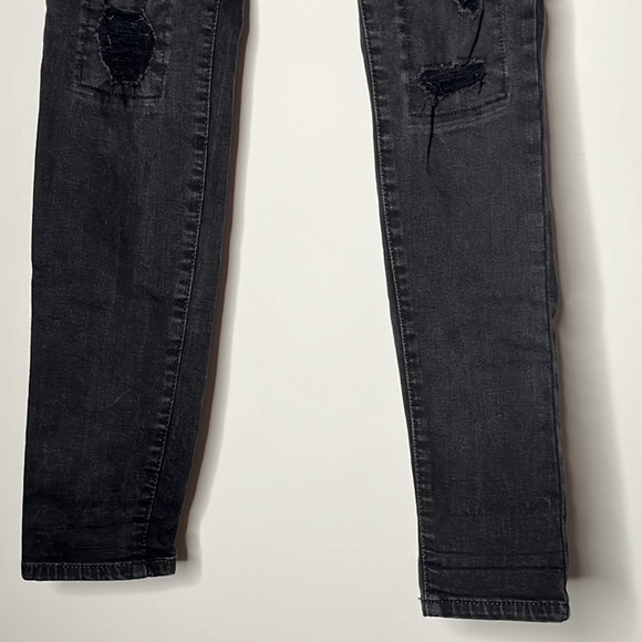 GARAGE Black High Rise Distressed Skinny Jeggings Size 7 - Picture 5 of 8